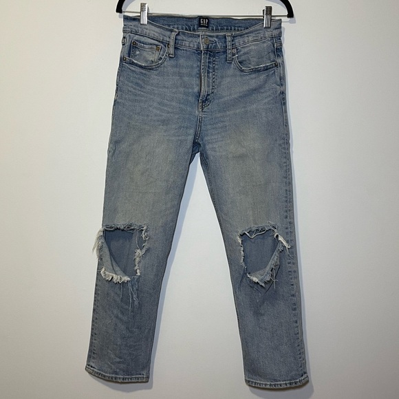 Gap women’s Light wash High waist Cheeky Straight leg Denim Jeans in 29 - Picture 2 of 13